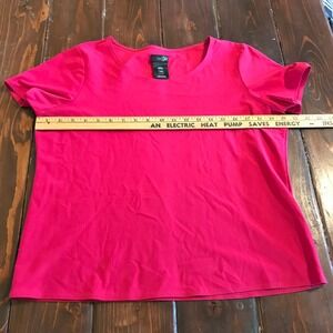 East 5th Hot Pink V Neck Short Sleeve T Shirt Top Women's Large